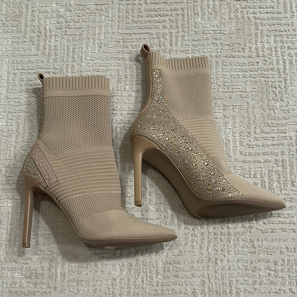Steve Madden Beige Stiletto Ankle Boots
